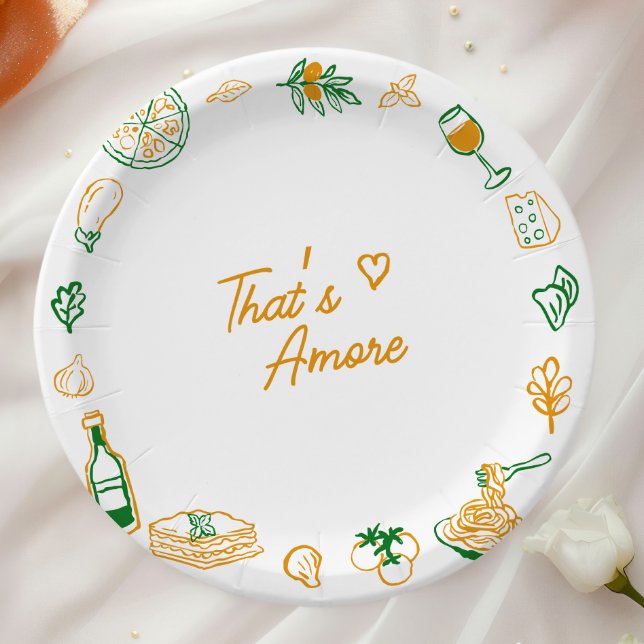 That’s Amore Rustic Italian Food Bridal Shower Paper Plates (Creator Uploaded)