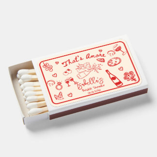 That’s Amore Whimsical Red Hand-Drawn Italian Matchboxes