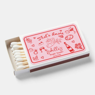 That’s Amore Whimsical Red Hand-Drawn Italian Matchboxes