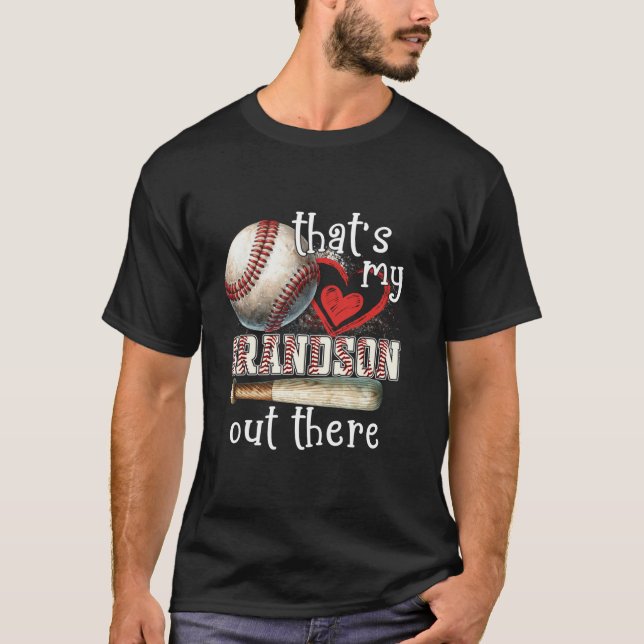 That S My Grandson Out There Baseball Grandma Moth T-Shirt (Front)