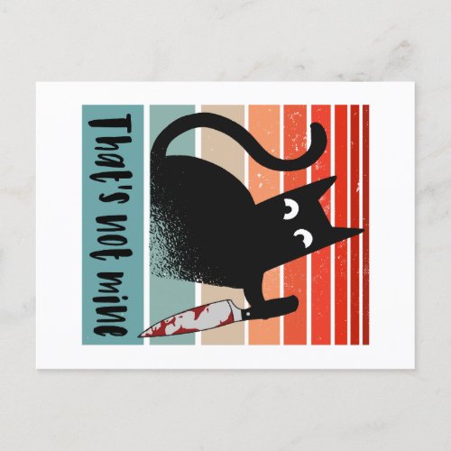 Thats not mine Innocent Cat with knife Postcard