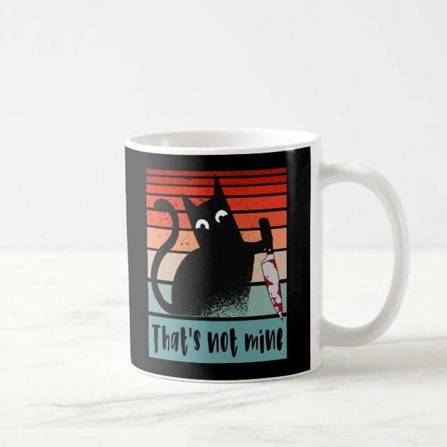 That’s not mine, Innocent Cat with knife Postcard  Coffee Mug (Right)
