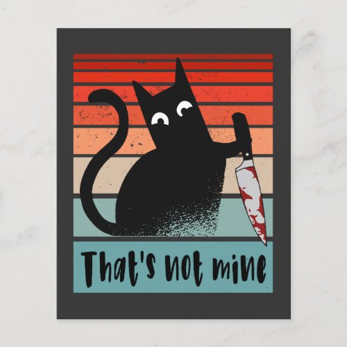 Thats not mine Innocent Cat with knife Postcard  Flyer