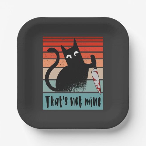 Thatâs not mine Innocent Cat with knife Postcard  Paper Plates