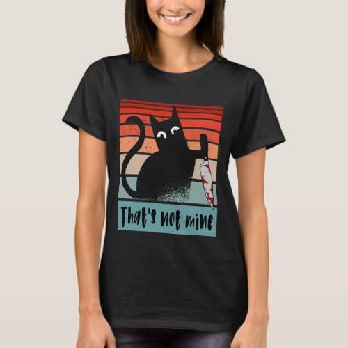 Thatâs not mine Innocent Cat with knife Postcard  T_Shirt