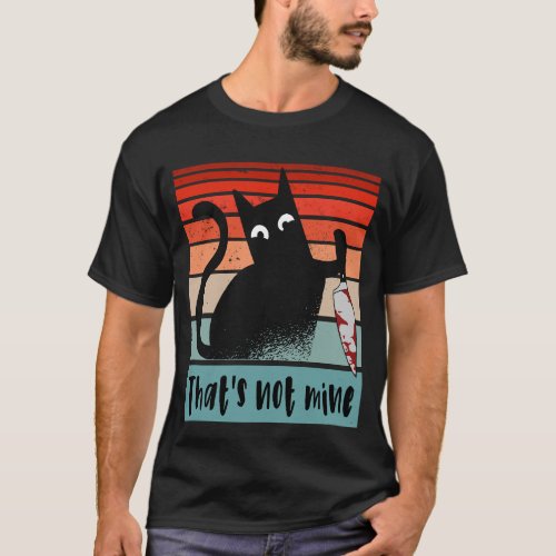 Thats not mine Innocent Cat with knife Postcard T_Shirt