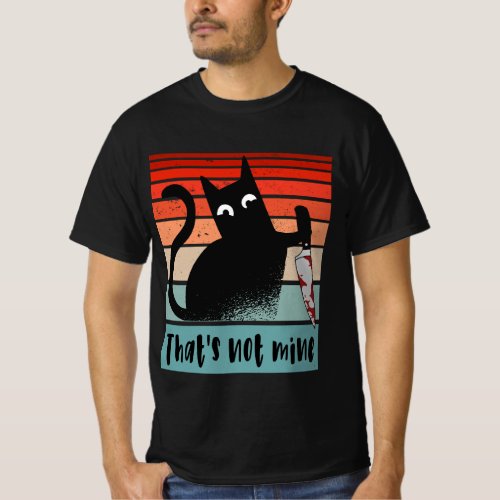 Thatâs not mine Innocent Cat with knife Postcard  T_Shirt