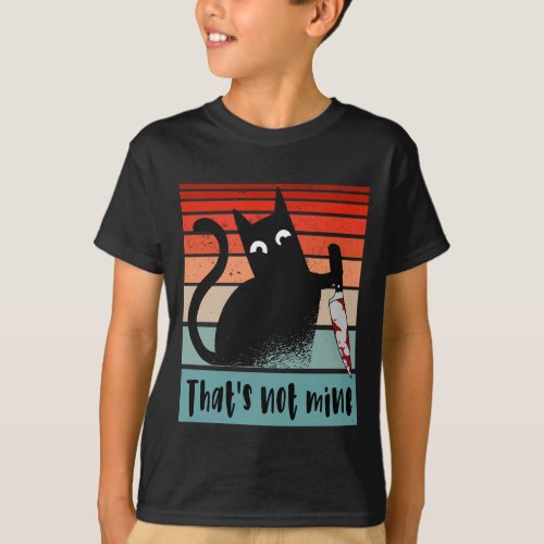 Thats not mine Innocent Cat with knife Postcard  T_Shirt