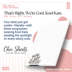 That’s Right. We’re Cool. Kool Kats 3M Post-it Notes