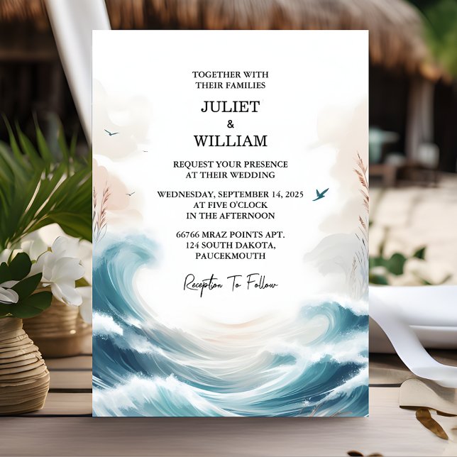 That Spring Summer Ocean Beach Destination Wedding Magnetic Invitation (Creator Uploaded)