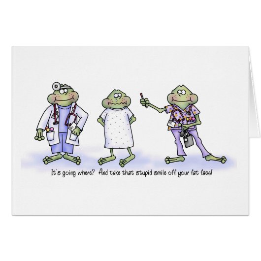 That Thermometer is Going WHERE?  Funny Frogs Cards (Front Horizontal)