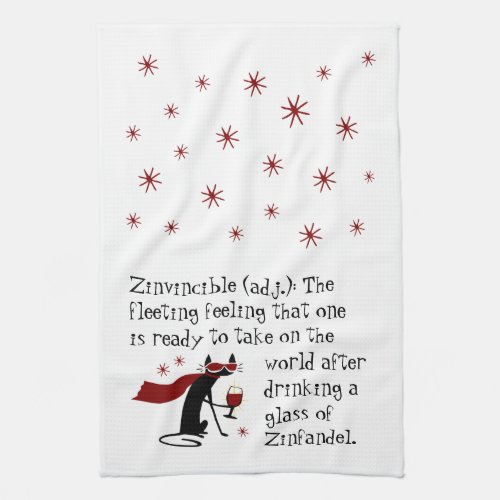 That Zinvincible feeling funny wine quote Kitchen Towel