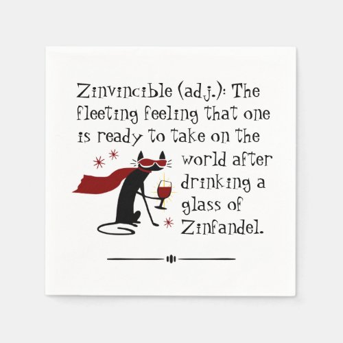 That Zinvincible feeling funny wine quote Napkins