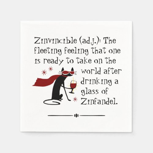 That Zinvincible Feeling Funny Zin Wine Quote Napkins