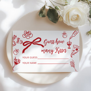 That'a Amore How many kisses bridal Shower game Enclosure Card