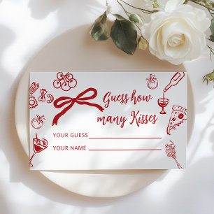 That'a Amore How many kisses bridal Shower game Enclosure Card