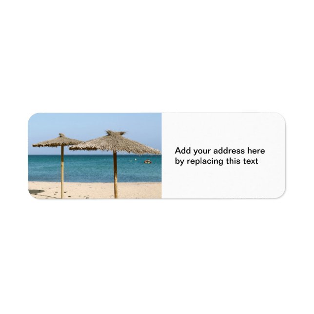 Thatch Beach Umbrellas Label (Front)