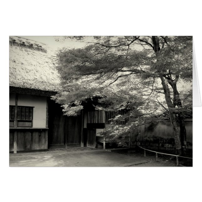 Thatch Roofed Japanese House Greeting Card (Front Horizontal)