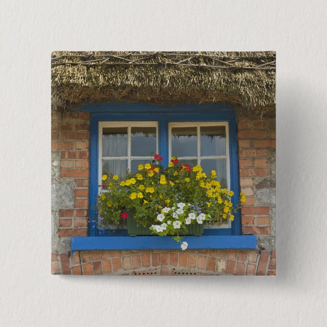Thatched cottage, Adare, County Limerick, Pinback Button (Front)