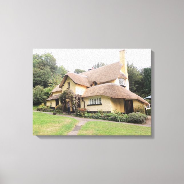 Thatched Cottage in Selworthy Canvas Print (Front)