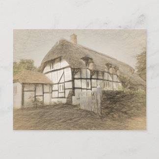 Thatched Cottage, Micheldever Postcard