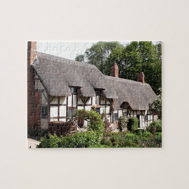 Thatched cottage, Stratford, England, UK Jigsaw Puzzle (Horizontal)