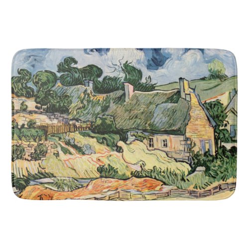 Thatched Cottages at Cordevill Vincent  van Gogh   Bath Mat