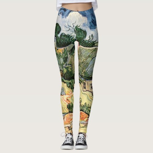 Thatched Cottages at Cordevill Vincent  van Gogh  Leggings