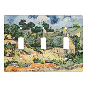 Thatched Cottages at Cordevill Vincent  van Gogh   Light Switch Cover