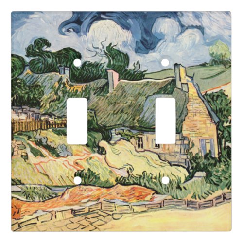 Thatched Cottages at Cordevill Vincent  van Gogh   Light Switch Cover