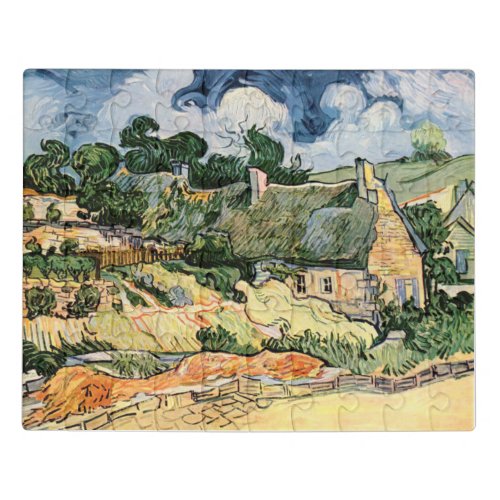 Thatched Cottages at Cordeville Vincent  van Gogh  Jigsaw Puzzle
