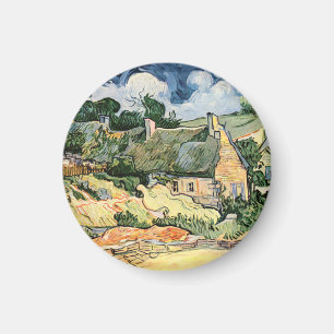 Thatched Cottages at Cordeville Vincent van Gogh Magnet