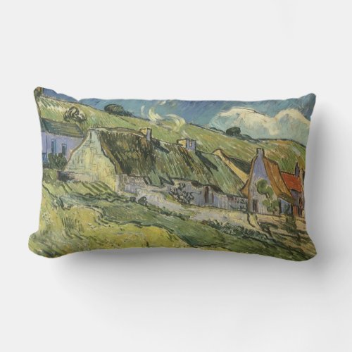 Thatched Cottages by Vincent van Gogh Lumbar Pillow
