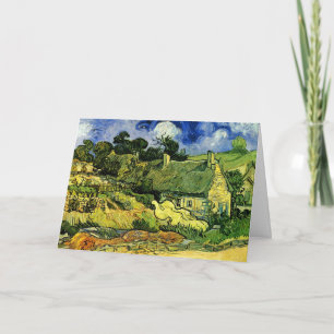 Thatched Cottages, Cordeville by Vincent van Gogh Card