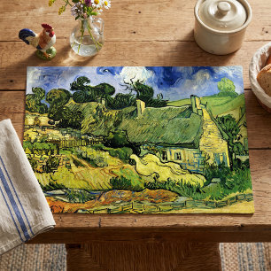 Thatched Cottages, Cordeville by Vincent van Gogh Cloth Placemat
