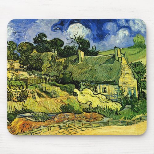Thatched Cottages Cordeville by Vincent van Gogh Mouse Pad