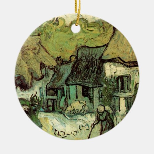 Thatched Cottages in Jorgus by Vincent van Gogh Ceramic Ornament