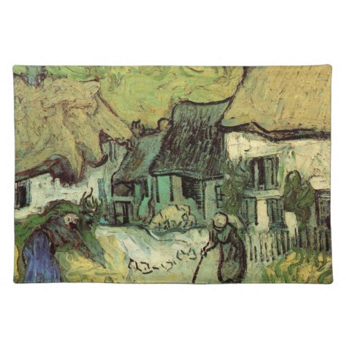 Thatched Cottages in Jorgus by Vincent van Gogh Cloth Placemat
