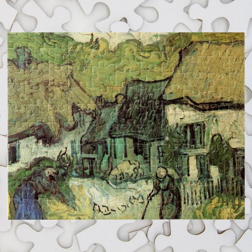 Thatched Cottages in Jorgus by Vincent van Gogh Jigsaw Puzzle