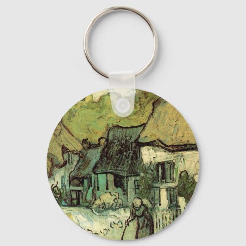 Thatched Cottages in Jorgus by Vincent van Gogh Keychain