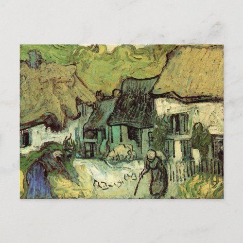 Thatched Cottages in Jorgus by Vincent van Gogh Postcard