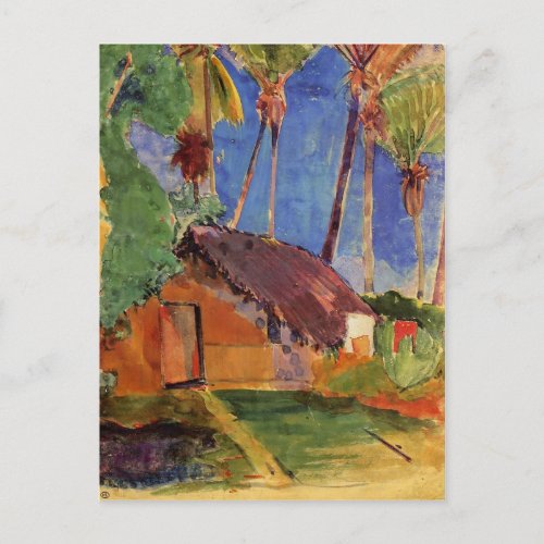 Thatched Hut Under Palms _ Paul Gauguin Postcard