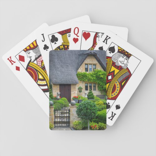 Thatched roof cottage poker cards