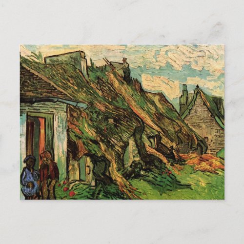 Thatched Sandstone Cottages by Vincent van Gogh Postcard