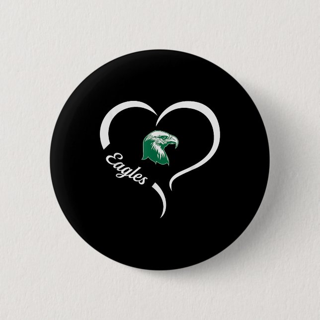 Thatcher Eagles Logo Half Heart Slogan Hs  Button (Front)