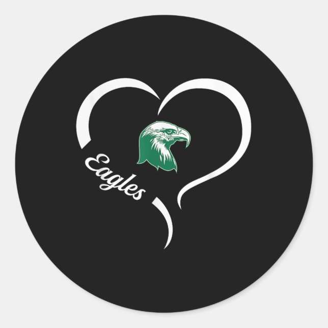 Thatcher Eagles Logo Half Heart Slogan Hs  Classic Round Sticker (Front)