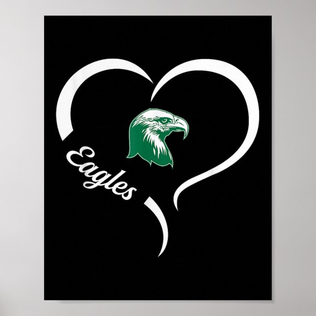 Thatcher Eagles Logo Half Heart Slogan Hs  Poster (Front)