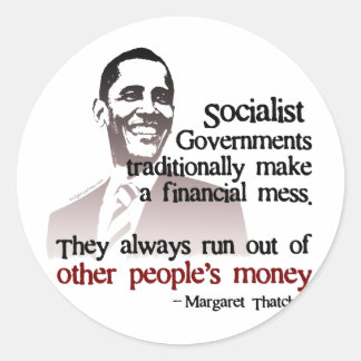 Thatcher socialist quote classic round sticker