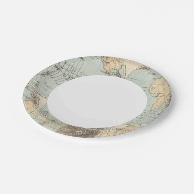 Thatigkeit des Erdinnern Atlas Map Paper Plates (Angled)
