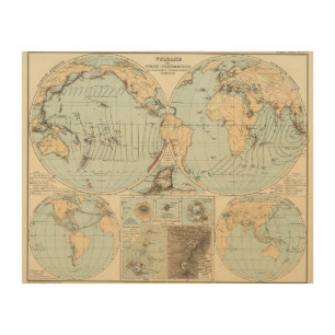 Thatigkeit des Erdinnern Atlas Map Wood Wall Decor